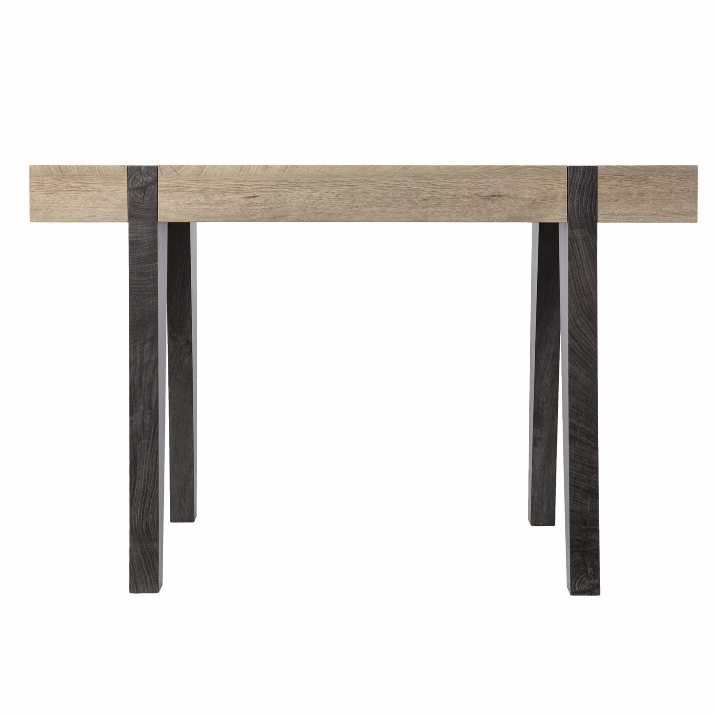 Modern Chunky Natural and Gray Wood Table Desk