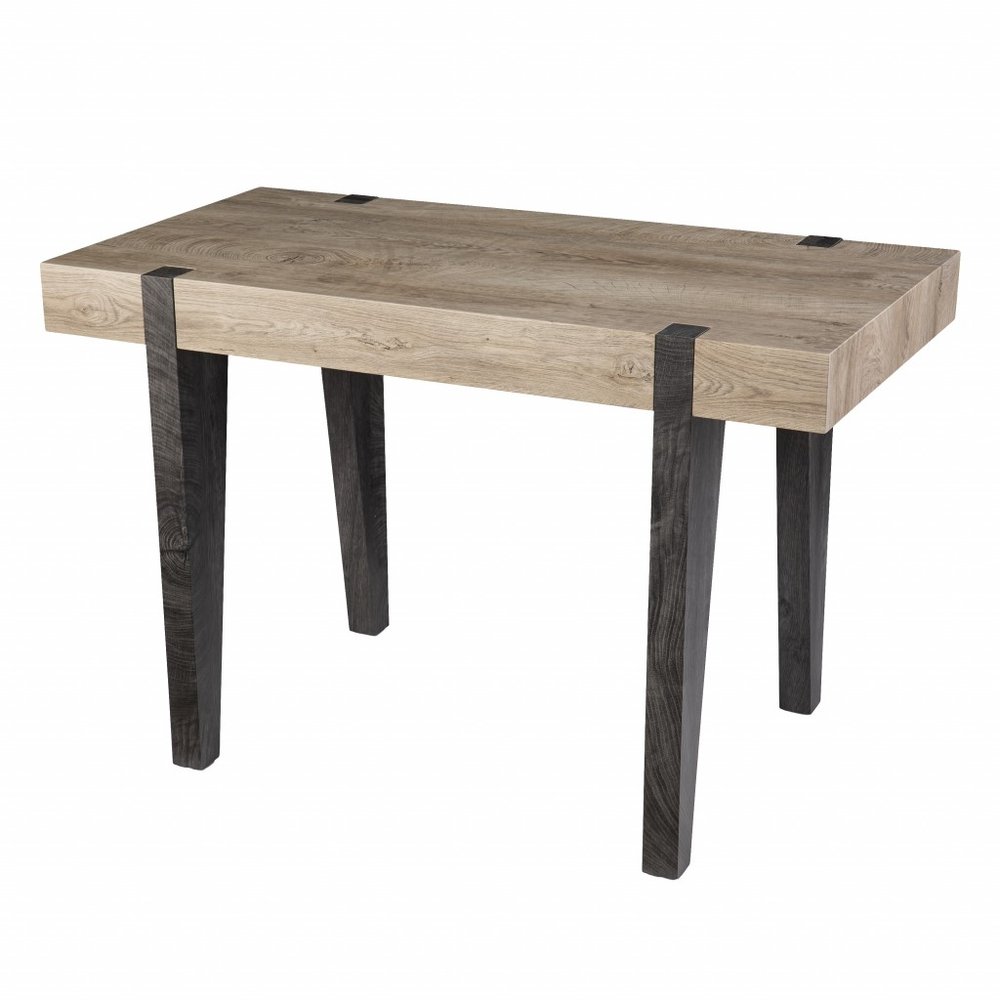 45" Natural and Dark Brown Wood Parsons