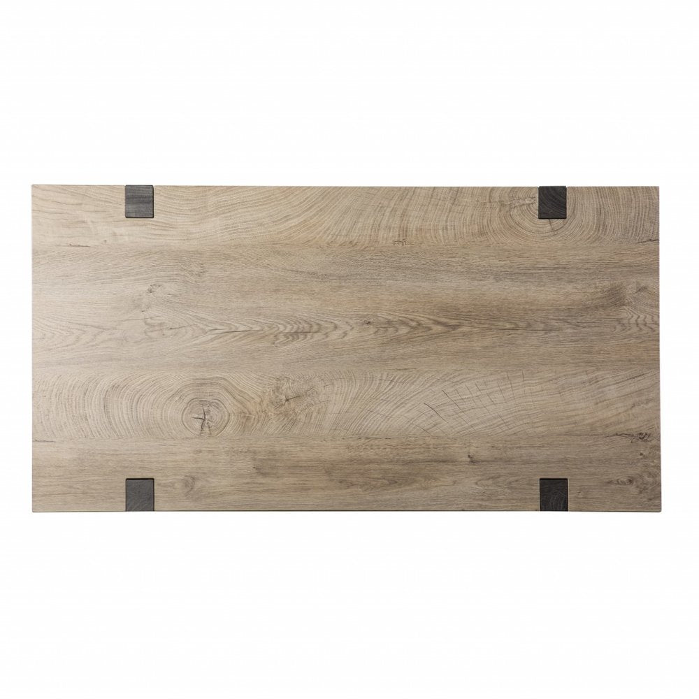 45" Natural and Dark Brown Wood Parsons