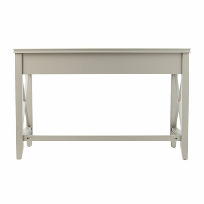 48" Gray Wood Trestle With Three Drawers
