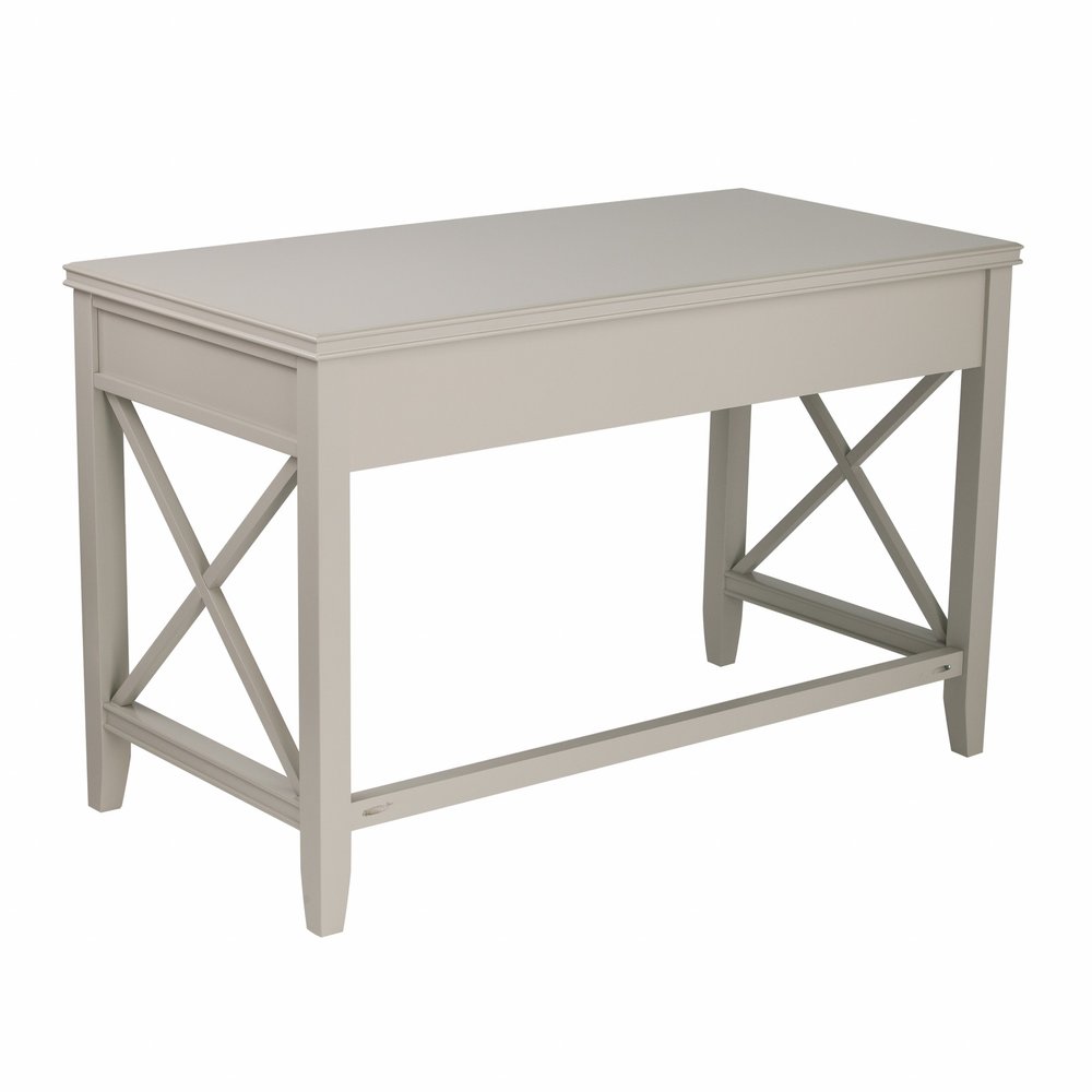 48" Gray Wood Trestle With Three Drawers