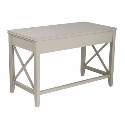 48" Gray Wood Trestle With Three Drawers