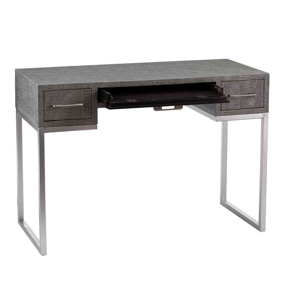 43" Gray and White Wood Sled With Three Drawers