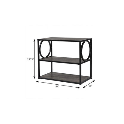 44" Gray and Black Wood Pedestal