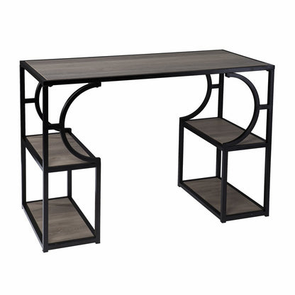 44" Gray and Black Wood Pedestal