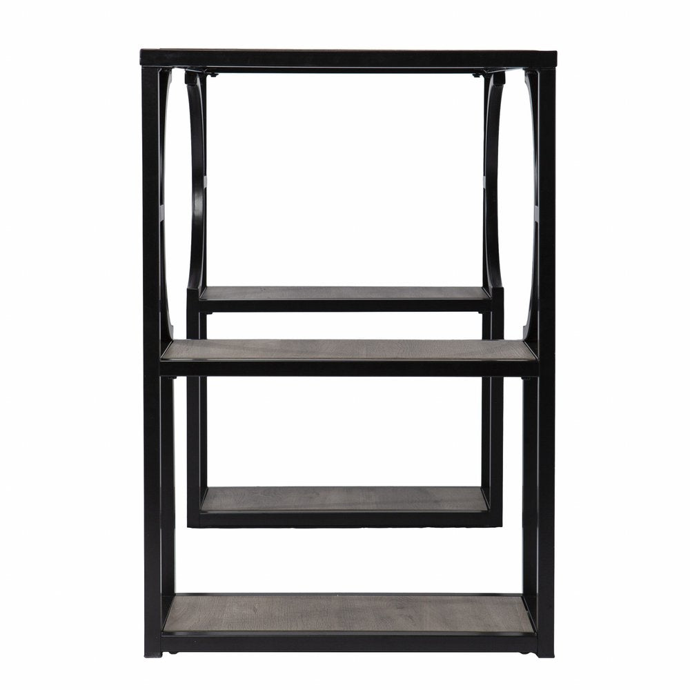 44" Gray and Black Wood Pedestal