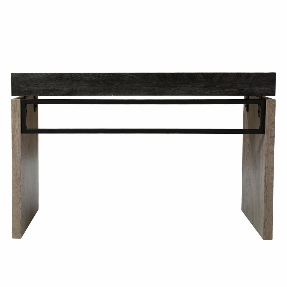 45" Black and Brown Writing Desk