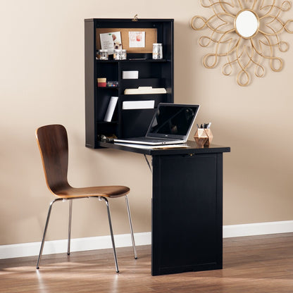 22" Black Secretary Desk