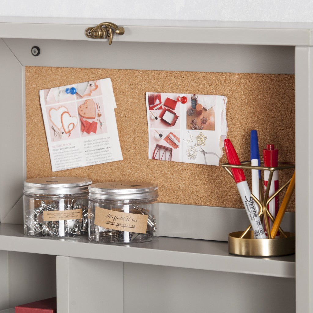 22" Gray Wall Mounted Floating Desk