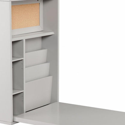 36" Gray Wall Mounted Floating Desk