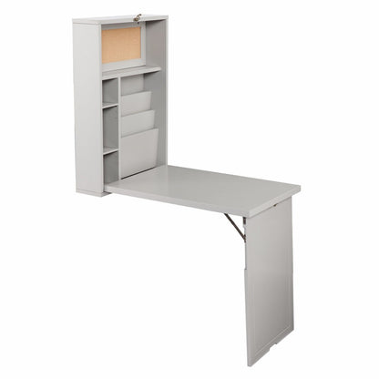 36" Gray Wall Mounted Floating Desk