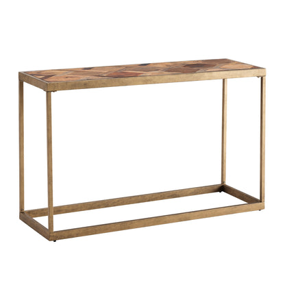 48" Natural Reclaimed Wood and Metal Frame Console Table