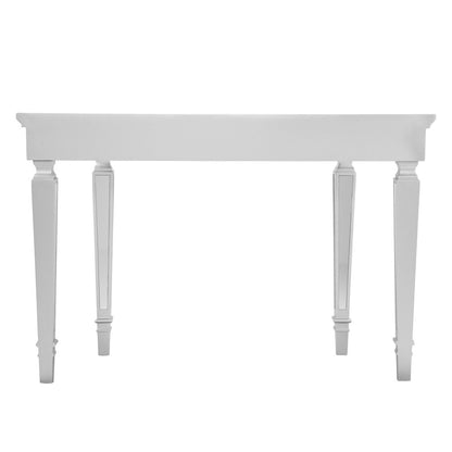 45" Silver Mirrored Glass and Wood Free Form Console Table