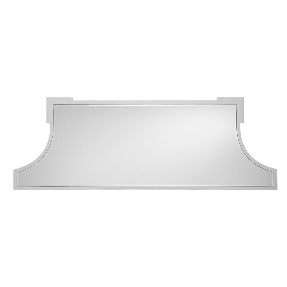 45" Silver Mirrored Glass and Wood Free Form Console Table