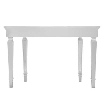 45" Silver Mirrored Glass and Wood Free Form Console Table