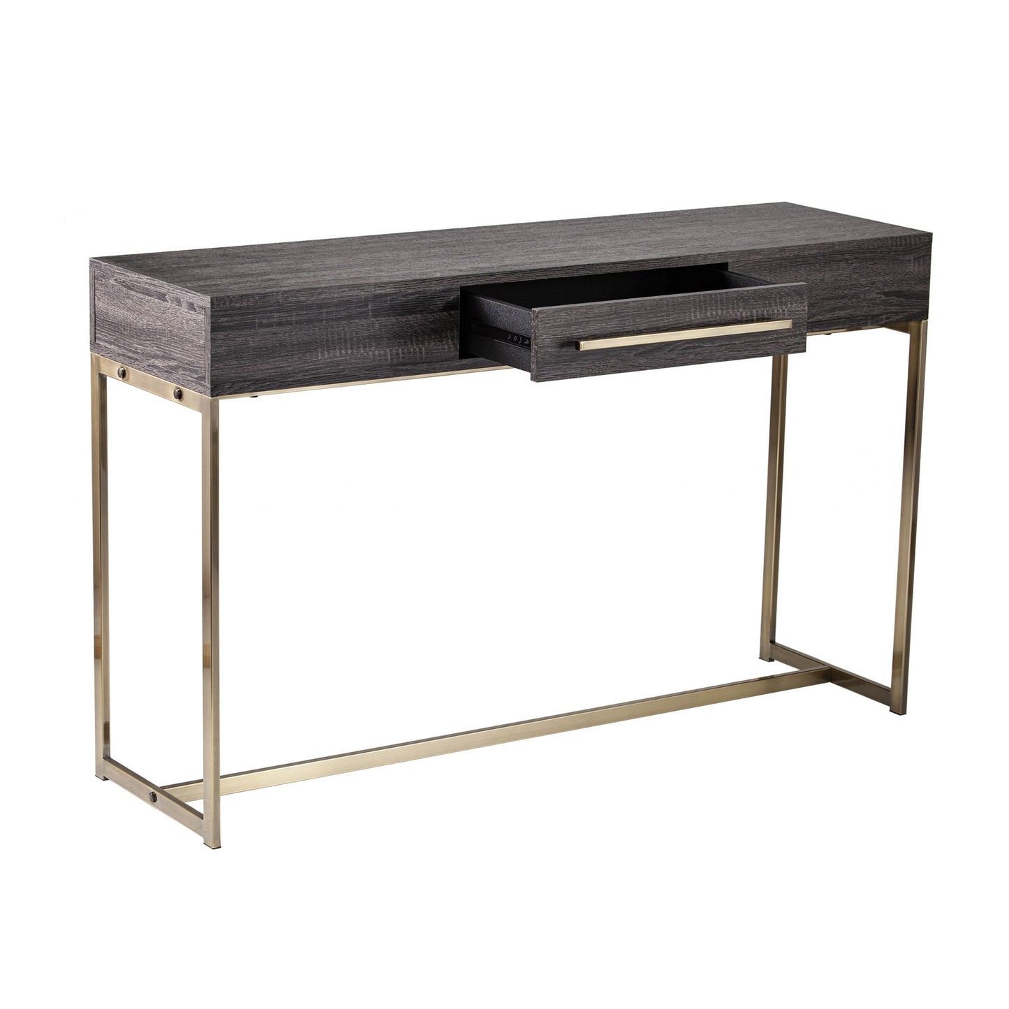 48" Gray and Gold Frame Console Table And Drawers