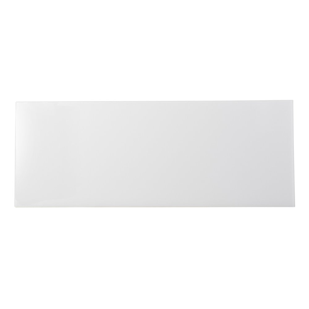 42" White and Black Glass and Metal Sled Console Table