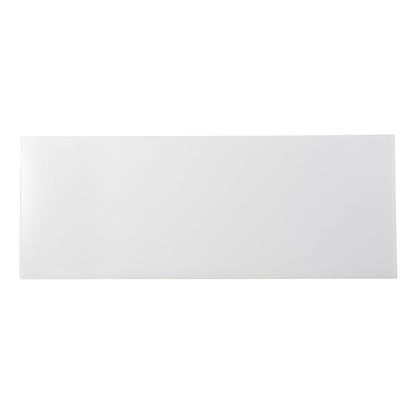 42" White and Black Glass and Metal Sled Console Table