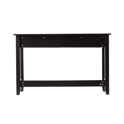 48" Black Console Table And Drawers