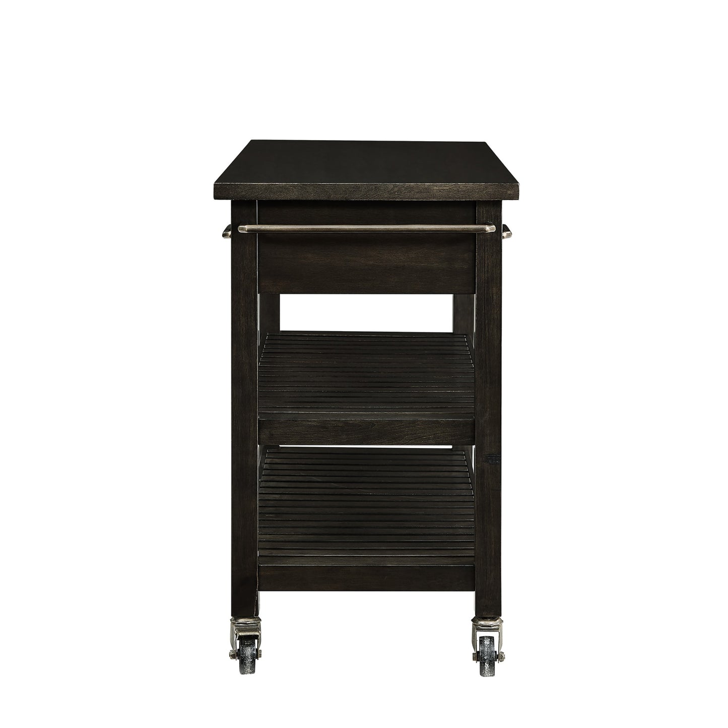 Brown 51" Rolling Kitchen Island With Storage