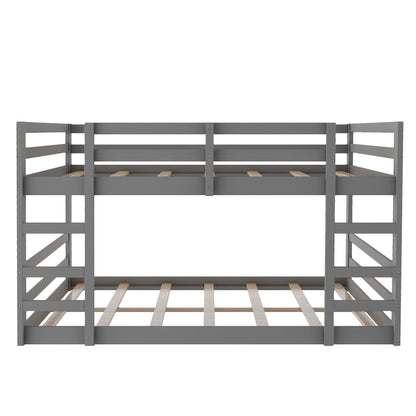 Pastel Gray Twin Over Twin Dual Ladder Bunk Bed