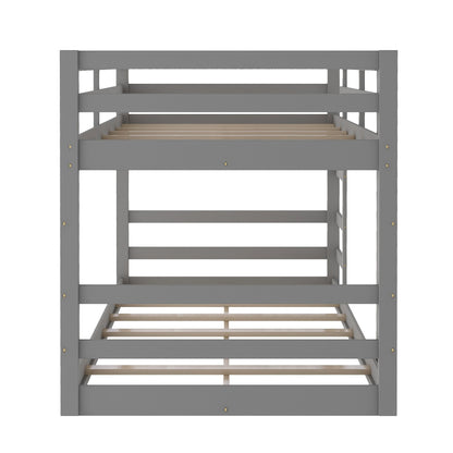 Pastel Gray Twin Over Twin Dual Ladder Bunk Bed