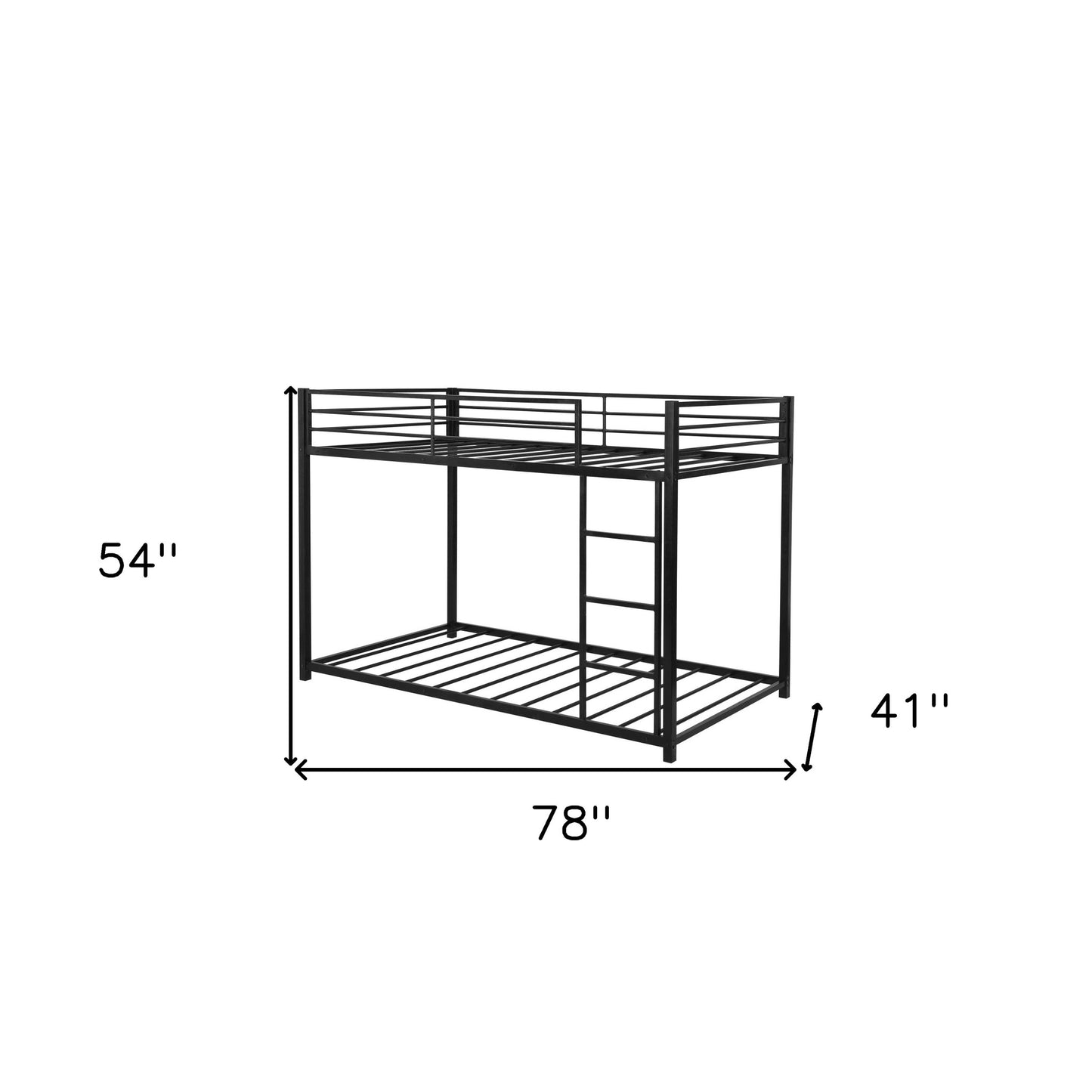 Black Twin Over Twin Metal Low Bunk Bed