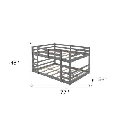 Pastel Gray Full Over Full Dual Ladder Bunk Bed