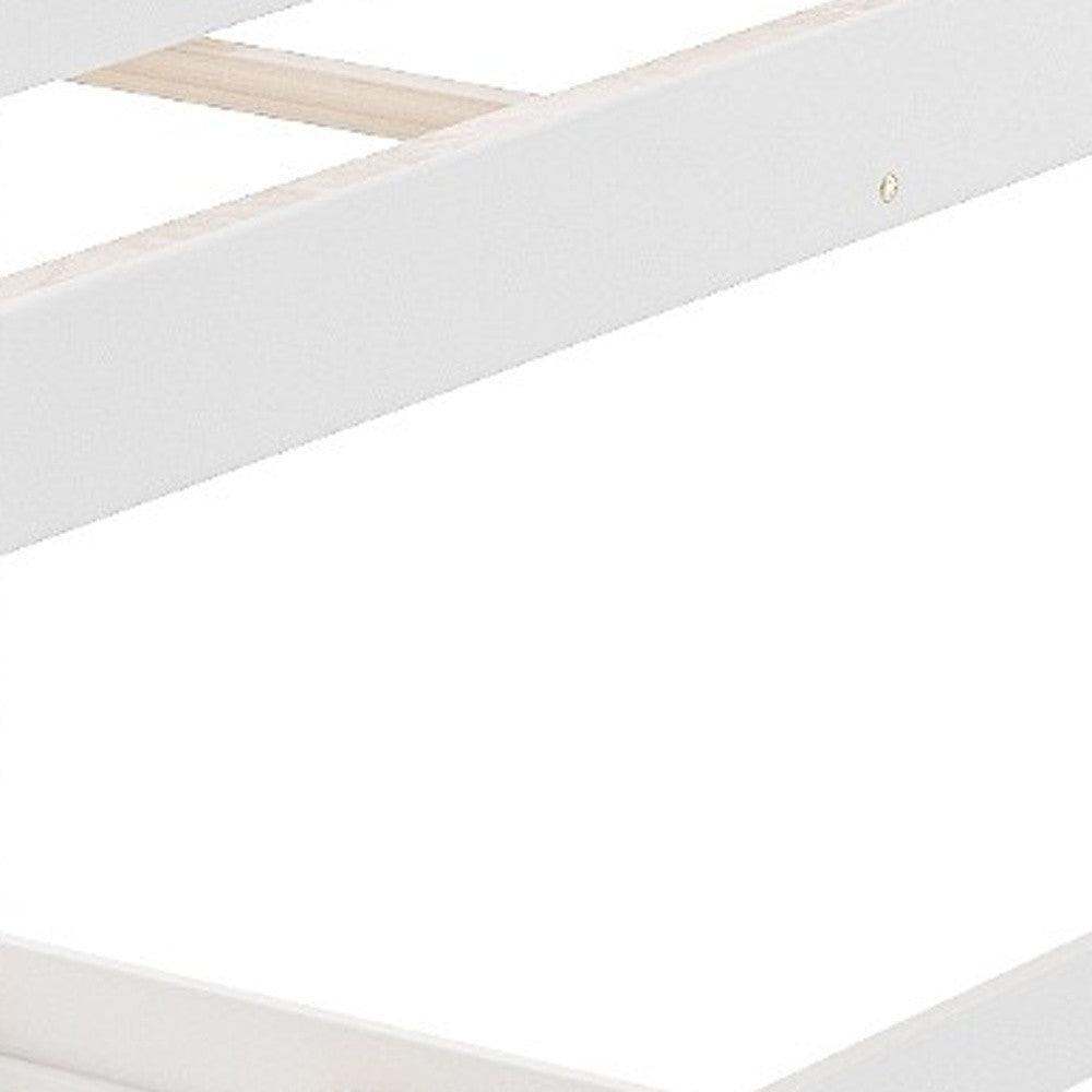 Pastel White Full Over Full Dual Ladder Bunk Bed