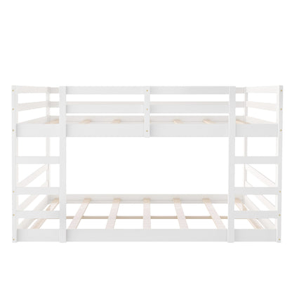 Pastel White Full Over Full Dual Ladder Bunk Bed