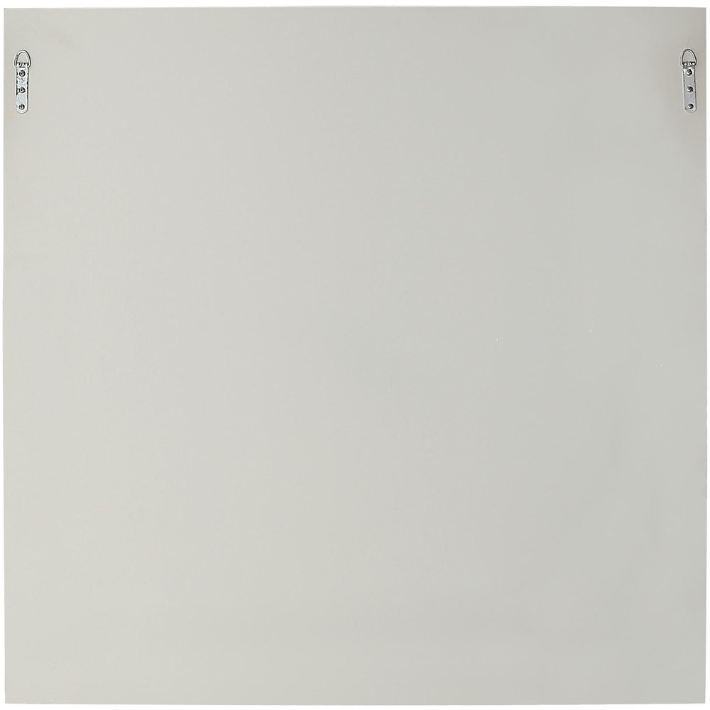 39" White Square Accent Wood Mirror