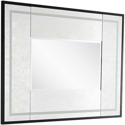 32" Silver Wood Framed Accent Mirror