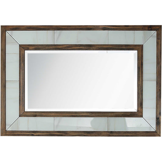 32" Brown Wood Framed Accent Mirror