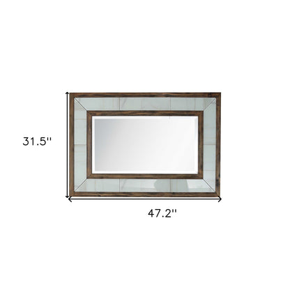 32" Brown Wood Framed Accent Mirror