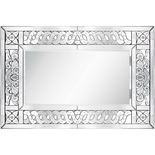 32" Clear Wood Framed Accent Mirror