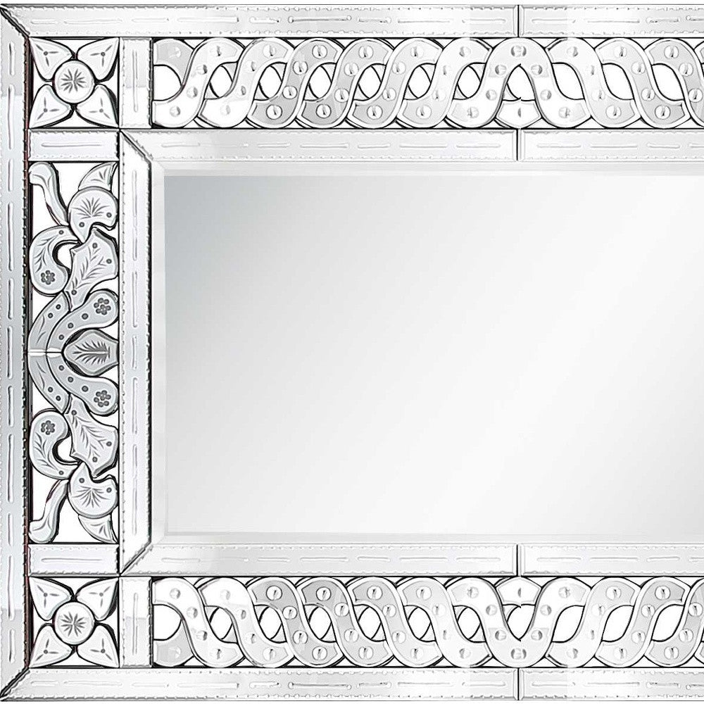 32" Clear Wood Framed Accent Mirror