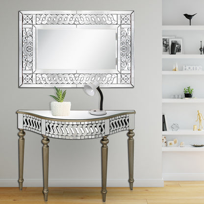 32" Clear Wood Framed Accent Mirror