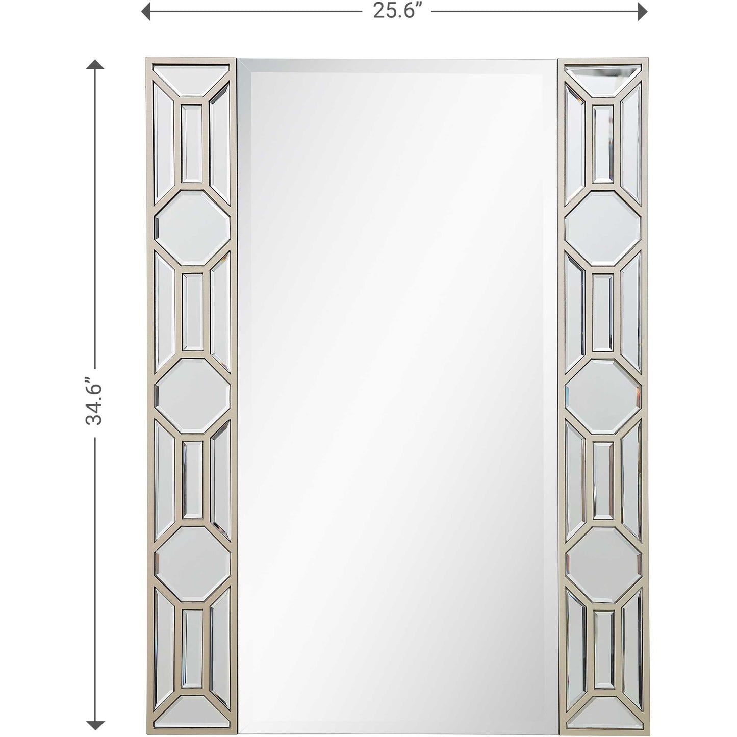 35" Champagne Accent Wood Framed Mirror