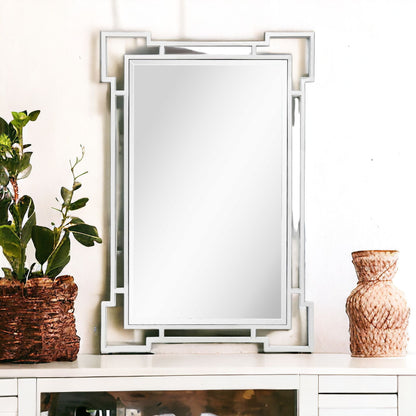 42" Silver Accent Wood Mirror