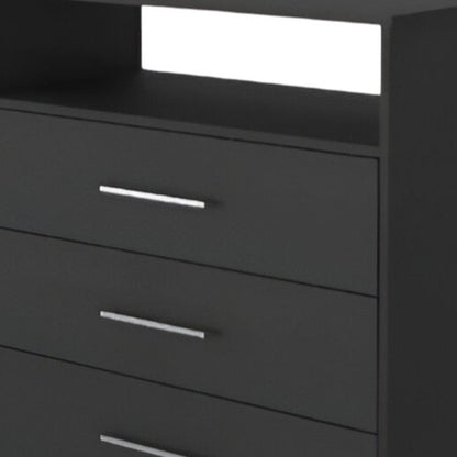31" Black Wood Four Drawer Dresser