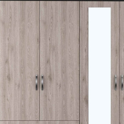 63" Brown And Black Wood Mirrored Two Drawer Dresser