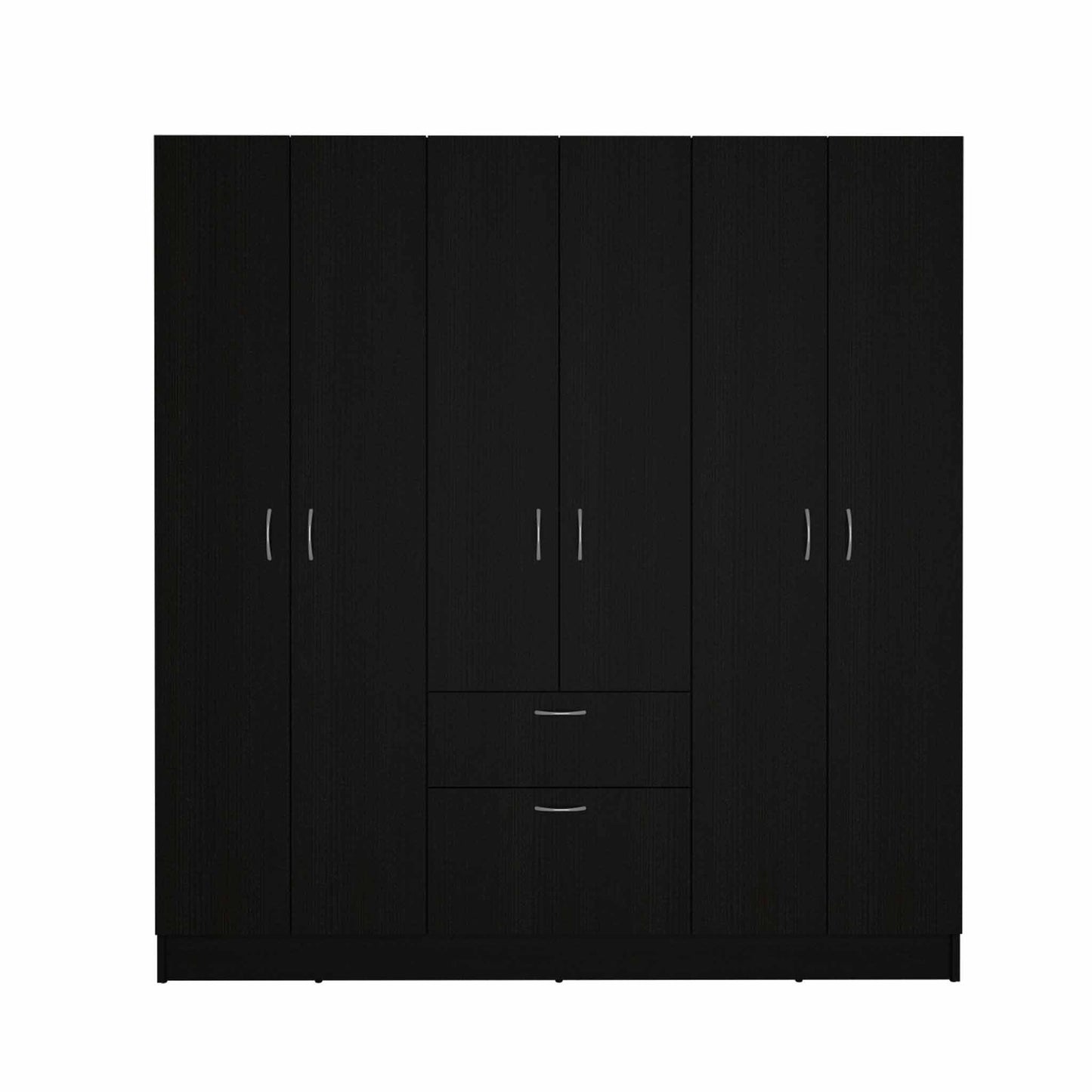 Black and White Tall Six Door Closet Wardrobe Center