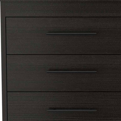 59" Black Wood And Metal Six Drawer Double Dresser