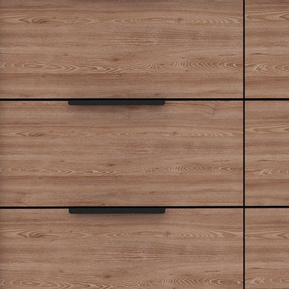 42" Brown And Black Wood Four Drawer Dresser
