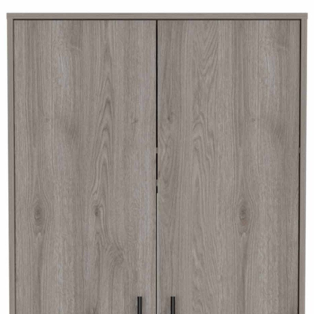 71" Light Gray Wood Two Door Single Drawer Combo Dresser