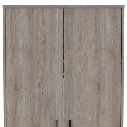 71" Light Gray Wood Two Door Single Drawer Combo Dresser
