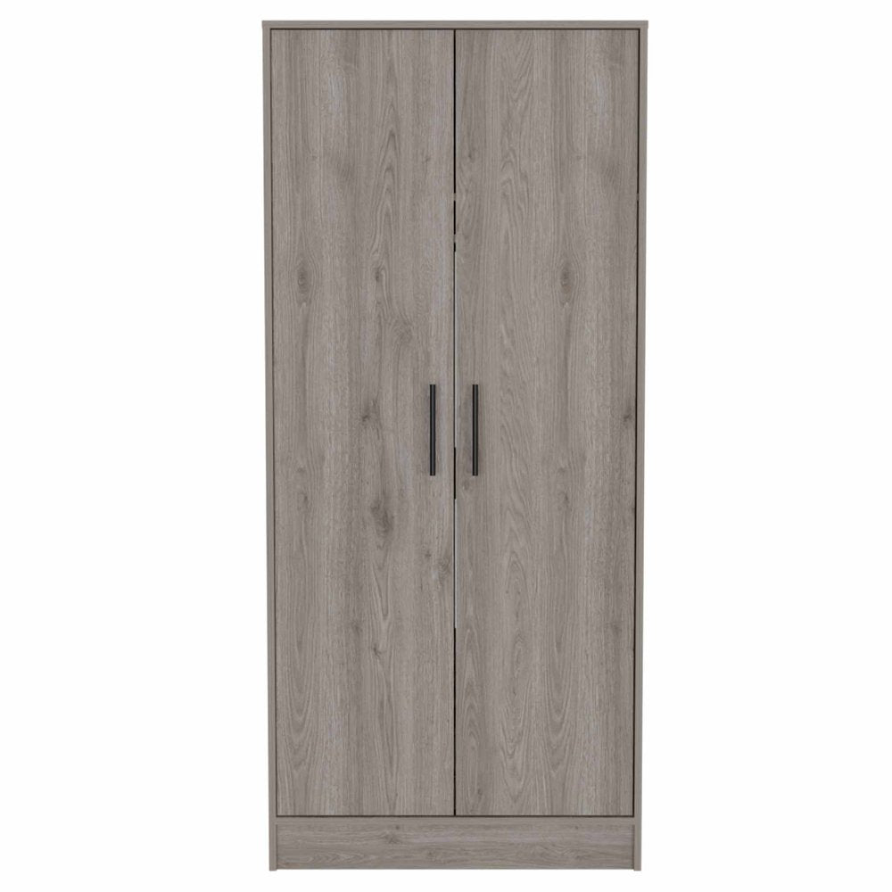 71" Light Gray Wood Two Door Single Drawer Combo Dresser