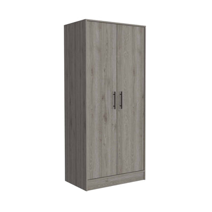 71" Light Gray Wood Two Door Single Drawer Combo Dresser
