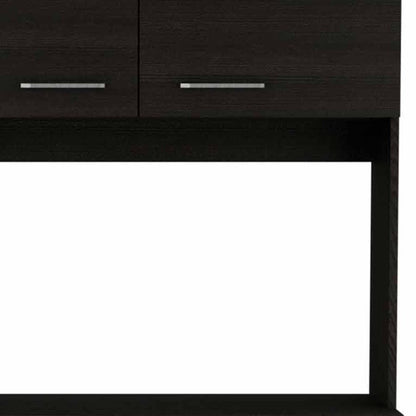 71" Black Wood Pantry Or Storage Closet