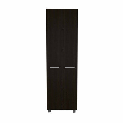 78" Modern Black Pantry Cabinet with Two Full Size Doors